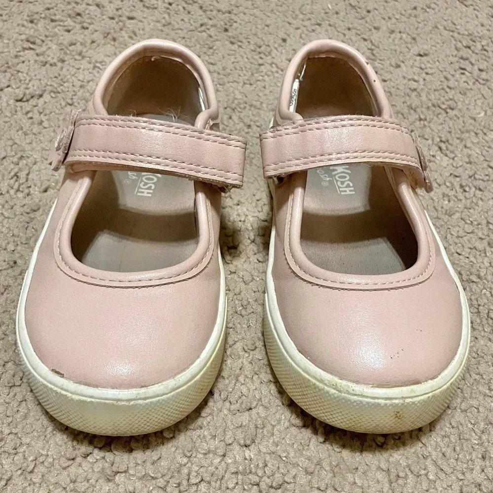OshKosh B'gosh Dusty Pink Mary Jane Sneakers shoes‎ Toddler Sz 7M